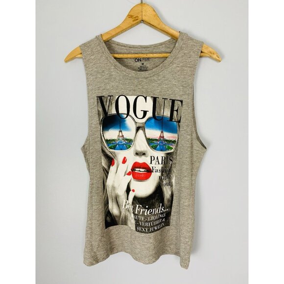 On Fire VOGUE Paris Fashion Night Out Tank Top Womens Size Medium - Picture 1 of 7